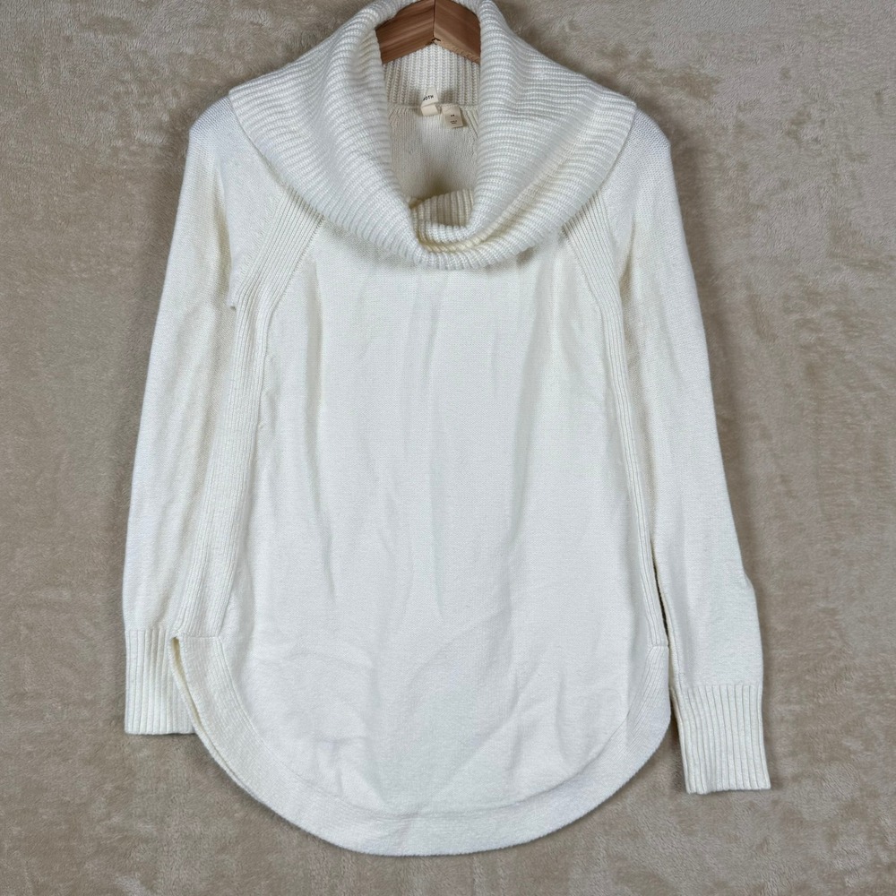 Moth by Anthropologie Cream Cowl Neck‎ Long Sleeve Sweater Knit Pullover XS